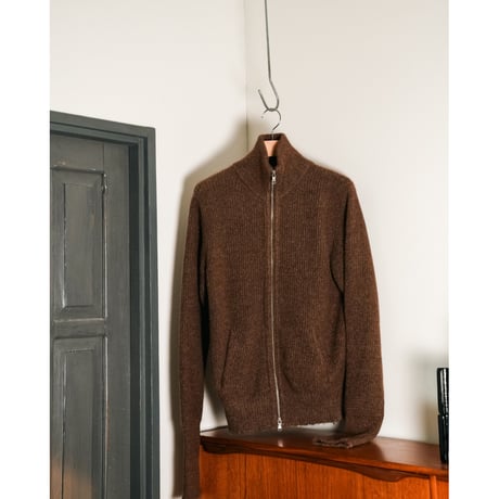 MAATEE&SONS RBALPACA-CASHMERE/MINK 畦ひょっとこZIP SWEATER