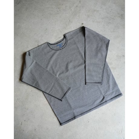 Olde Homesteader "YOUTH" MOIRE STRIPE JERSEY CREW NECK LONG SLEEVE