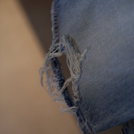 ANCELLM AGING CRASH SELVEDGE DENIM STRAIGHT 5P PANTS