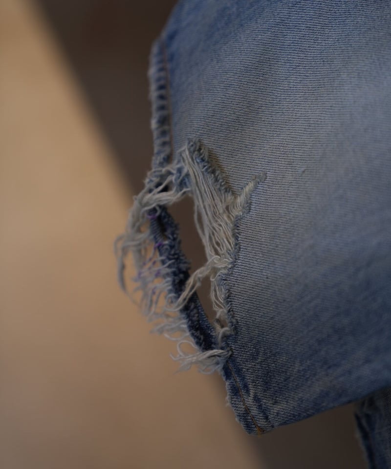 パンツ AGING CRASH SELVEDGE DENIM STRAIGHT 5PPT ANCELLM - AGING CRASH SELVEDGE DENIM STRAIGHT 5P PANTS