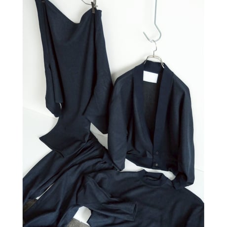 nonnotte "Super 120s Light Inlay Melton" Draping C/N Pullover