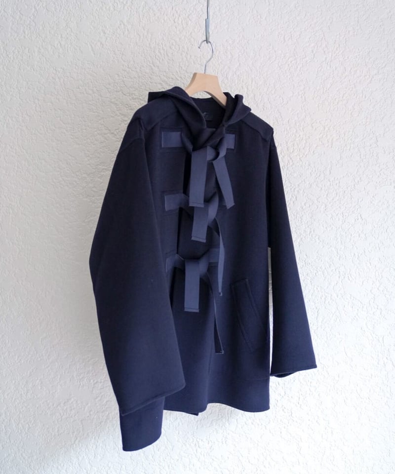 ポステレガント Dry Wool Rever Hooded Coat ネイビー