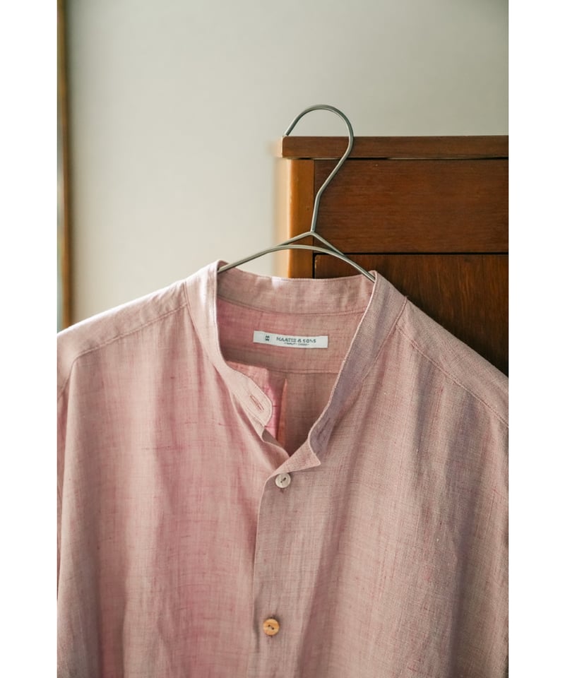 25ss maatee&sons フリンジ シャツ 鉄焙煎 ピンク サイズ3