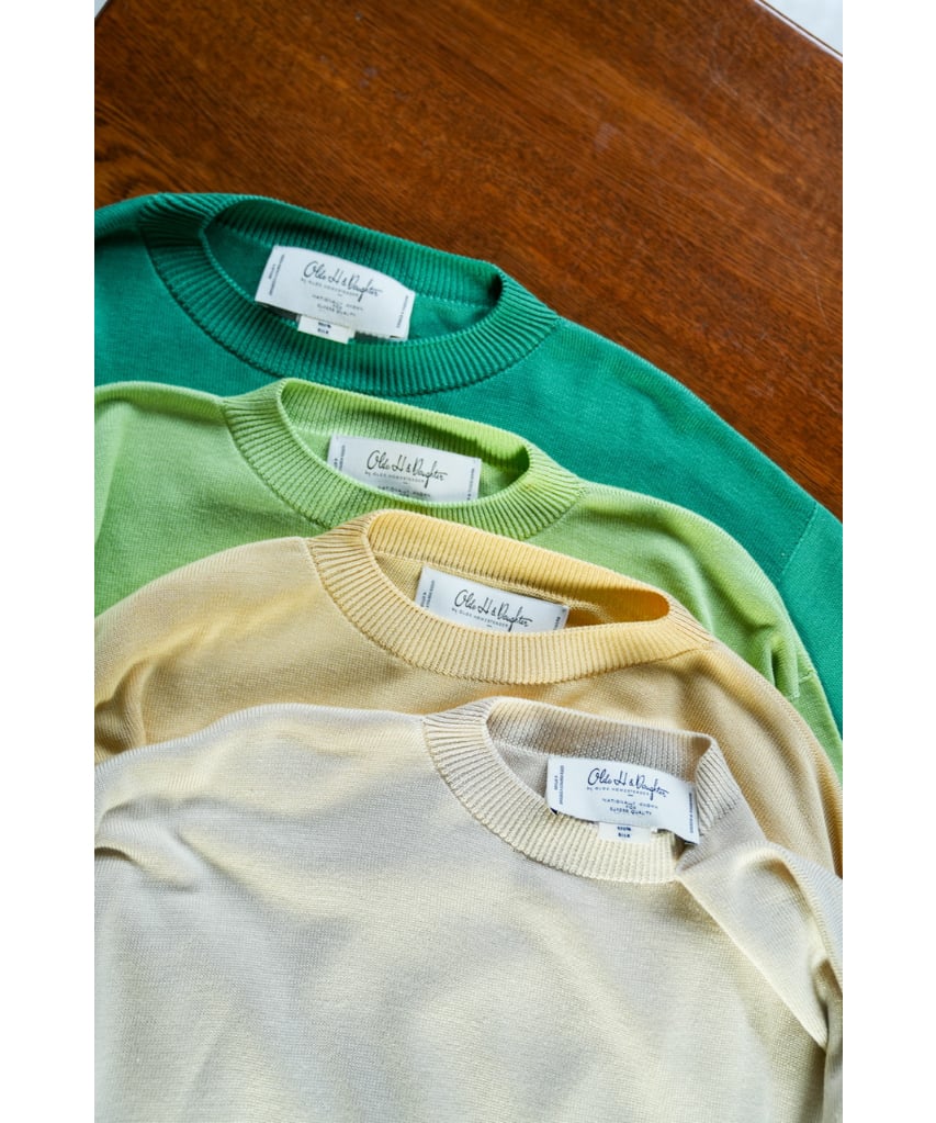 Olde H & Daughter SILK PLAIN STITCH CREW NECK P