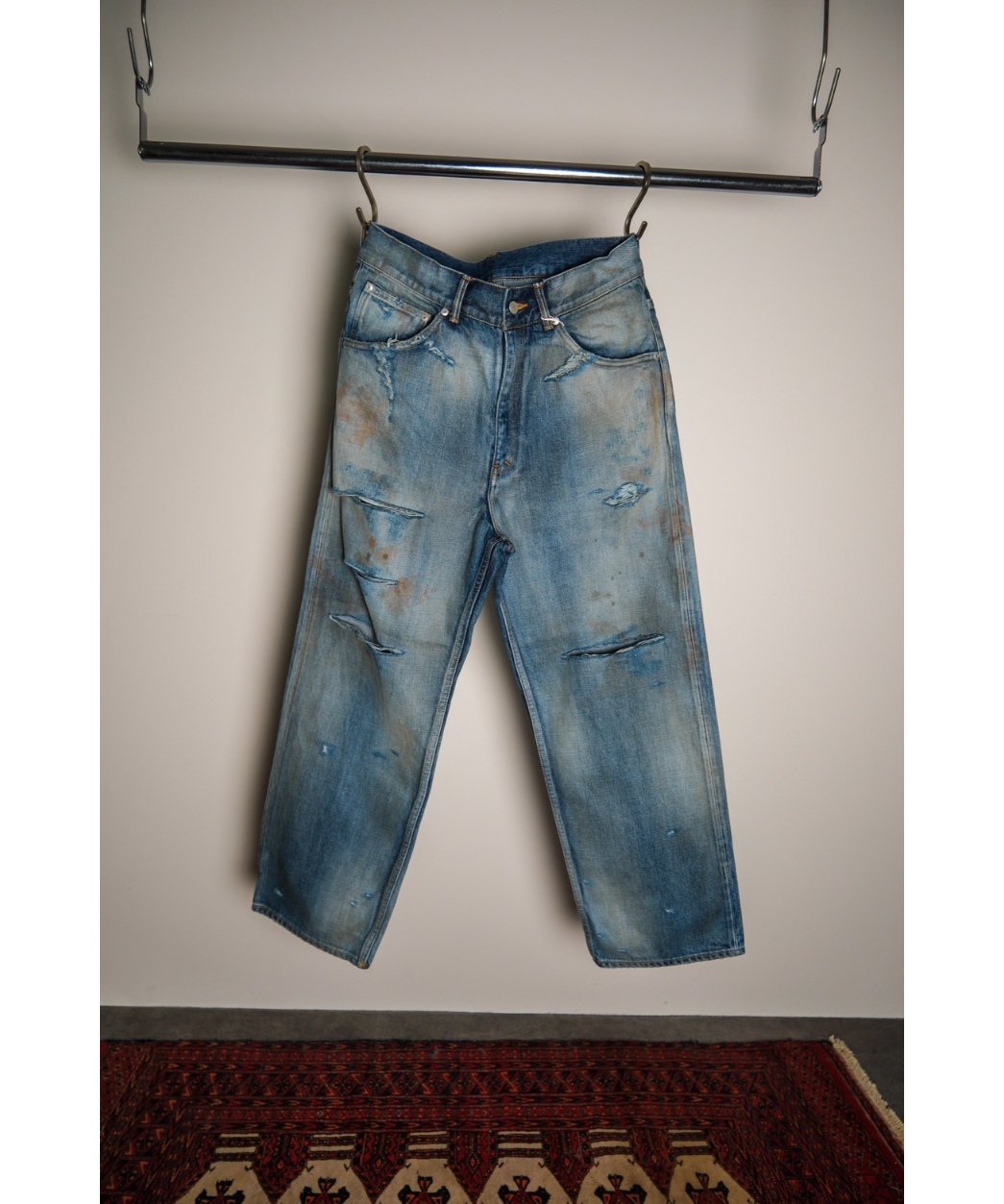 ANCELLM CRASH SELVEDGE DENIM STRAIGHT 5P PANTS