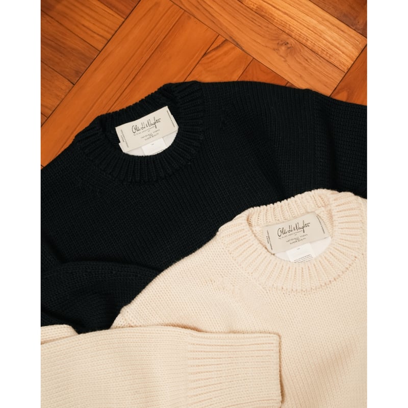 Olde H & Daughter WOOSTED WOOL CREW NECK P/O |