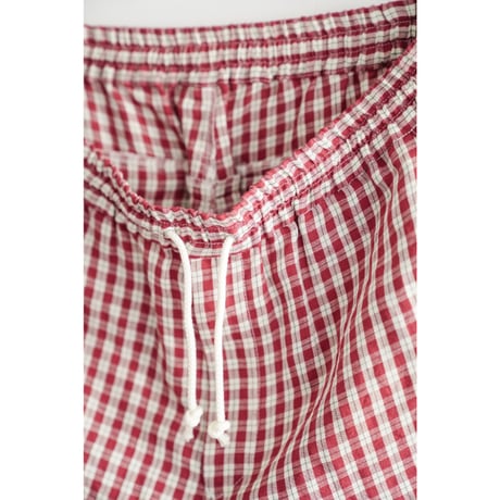 MAATEE&SONS Ex. "LINEN/SILK CK" S.S. SHORTS "PORORI"