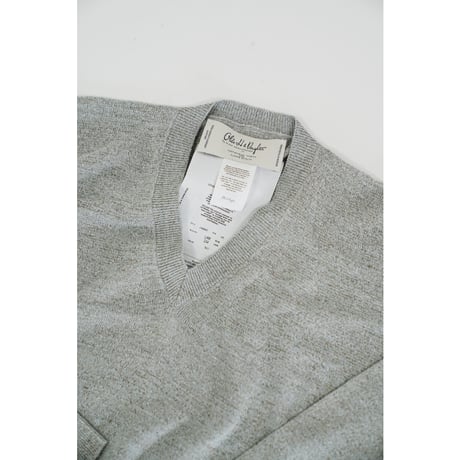 Olde H&Daughter LINEN SILK PLAIN STITCH V NECK L/S