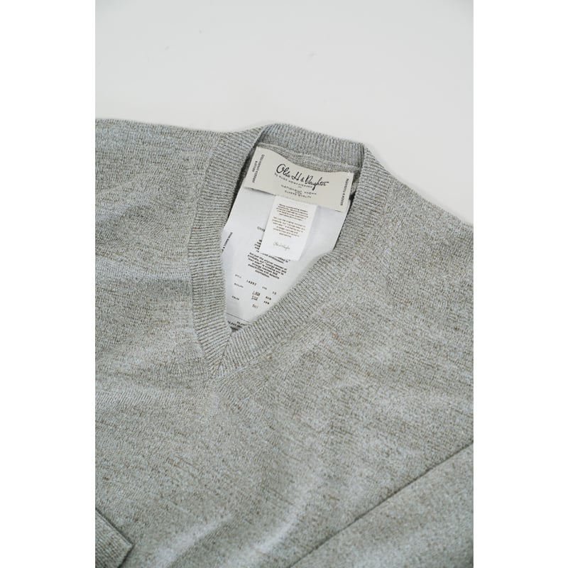 Olde H&Daughter LINEN SILK PLAIN STITCH V NECK