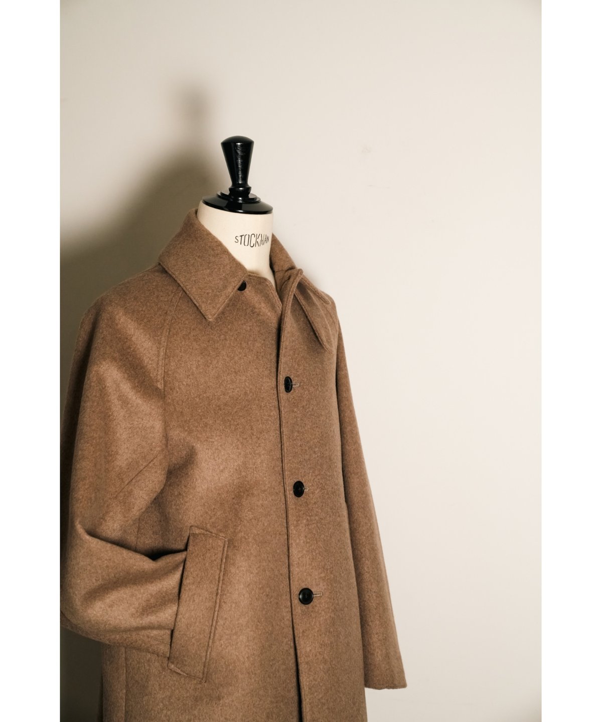 MAATEE&SONS CASHMERE/MINK BAL COLLAR HALF COAT 