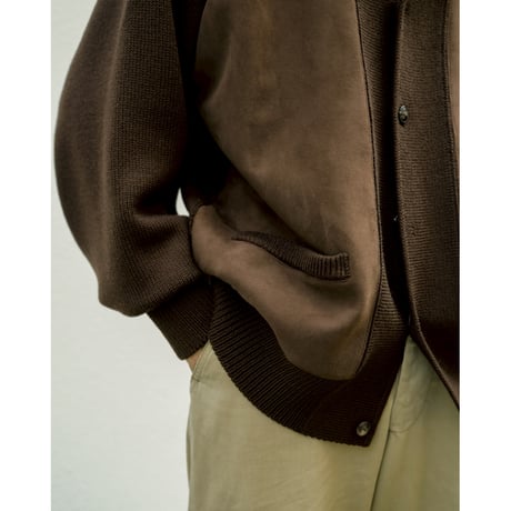 Olde H & Daughter Ex. WORSTED WOOL / SHEEP SUEDE COMBINATION JACKET