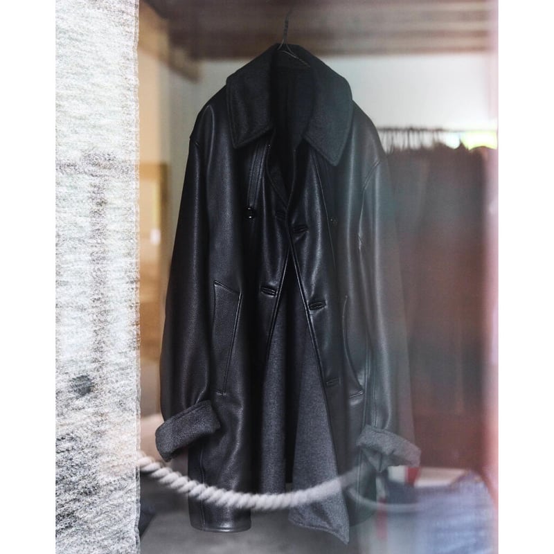 MAATEE&SONS 23AW LAMB LEATHER CAR COAT Sheep Leather Coat at