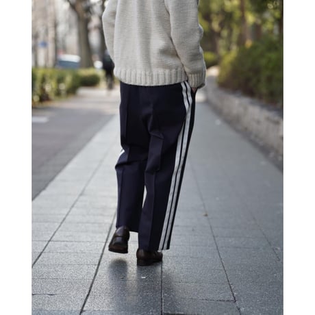 RAINMAKER Ex. PONTE ROMA PLEATED SIDE STRIPES TROUSERS