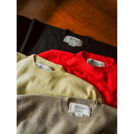 Olde H & Daughter AGED CASHMERE PLAIN STITCH CREW NECK P/O