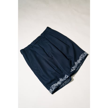 MAATEE&SONS Ex. 裾刺繍 SHORT TROUSER  "和製Tonik Wool"