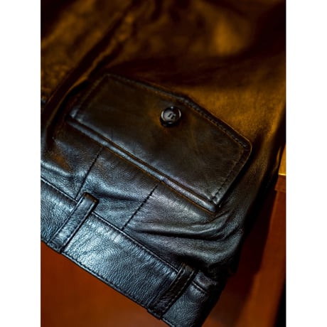 BIBOJA High Waisted Flare Trousers - LAMB LEATHER
