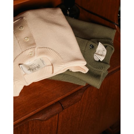 Olde H & Daughter WOOSTED WOOL HENLEY NECK P/O