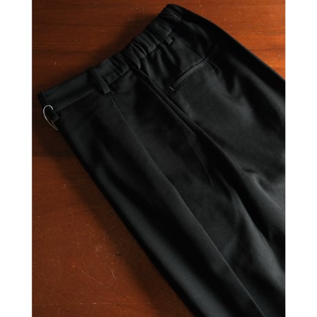 nonnotte Wool Gabardine Draping Crotch Box Pleats Trousers