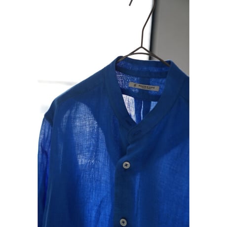 MAATEE&SONS LINEN GAUZE BAND COLLAR SHIRTS