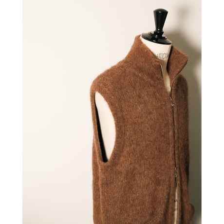 MAATEE&SONS RBALPACA-CASHMERE/MINK 畦ひょっとこ起毛ZIP VEST