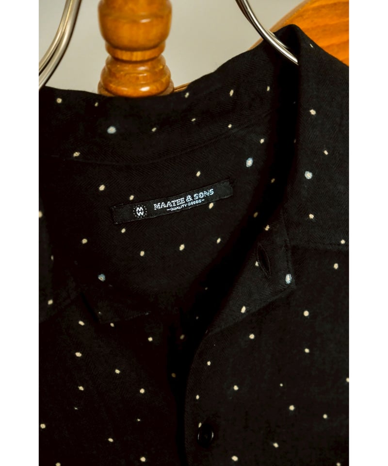 トップス MAATEE&SONS 25AW OP COLLLAR SHIRTS DOTS 25AW】【MAATEE&SONS】OP COLLLAR SHIRTS DOT Plain Light Grey Shirt