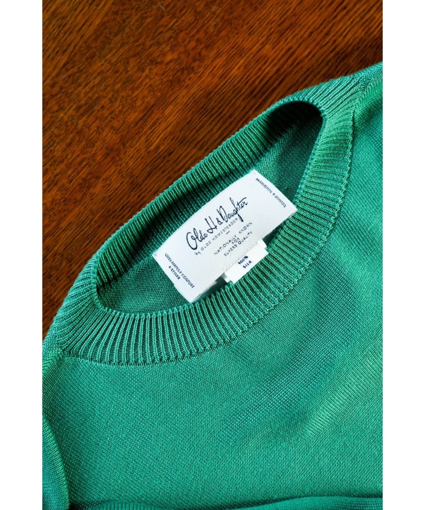 トップス Olde H & Daughter SILK PLAIN CREW NECK Olde H & Daughter SILK PLAIN CREW NECK Olde H & Daughter