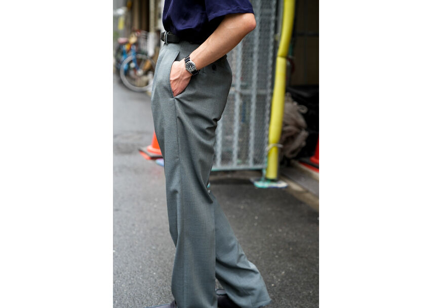 MAATEE&SONS Ex. FOREVER SLACKS 2TUCK STRAIGHT -