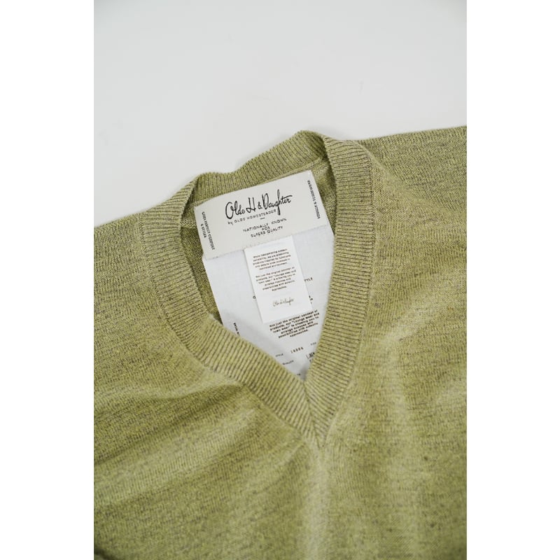 Olde H&Daughter LINEN SILK PLAIN STITCH V NECK