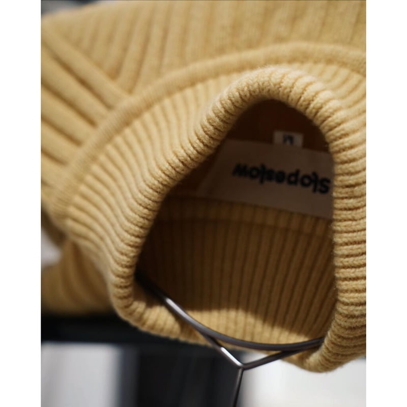 slopeslow Ex. Lamb's Cashmere Rib Mock Sweater