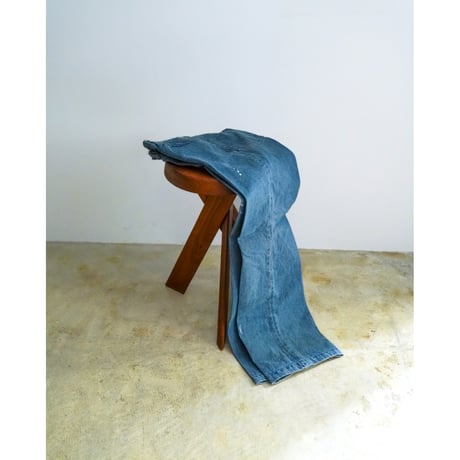 RAINMAKER Ex. PAINTED DENIM SEMI FLARED TROUSERS