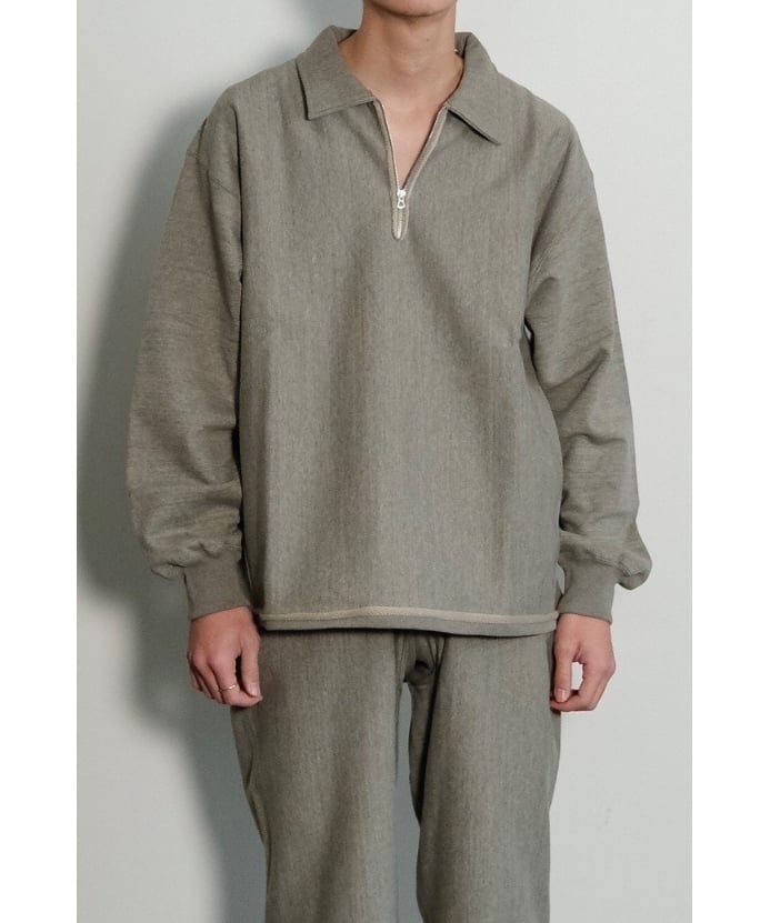 試着のみULTERIOR FADED SILKY TERRY HALF ZIP