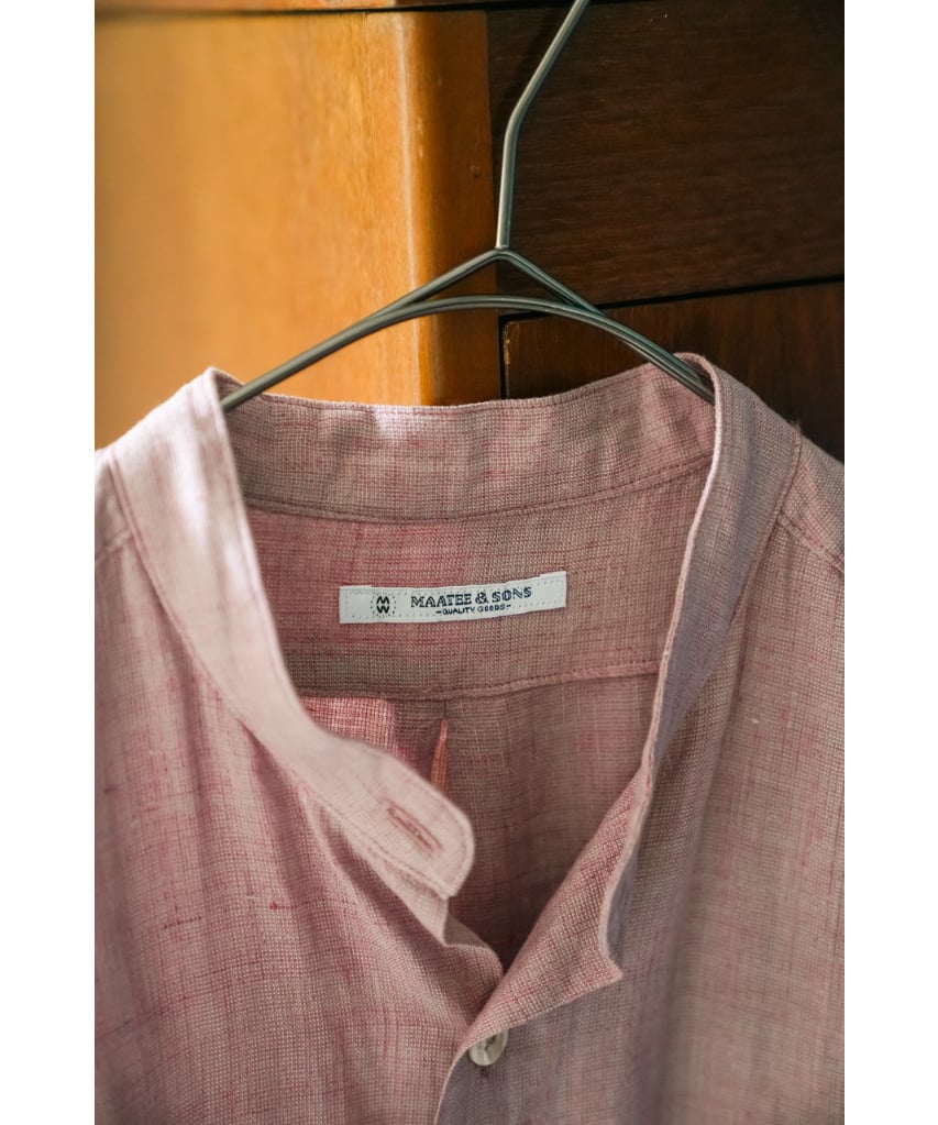 25ss maatee&sons フリンジ シャツ 鉄焙煎 ピンク サイズ3