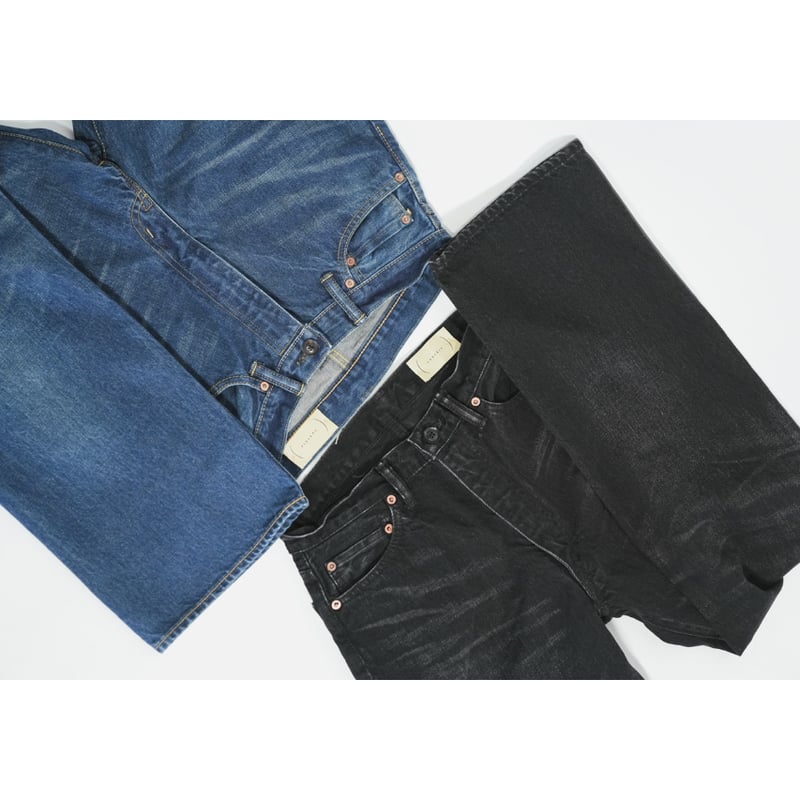 cantate Denim Flare Trousers (VINTAGE WASH) | M