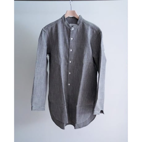 Aquellos Ojos Verdes Herringbone MORRIS Band collar long shirt