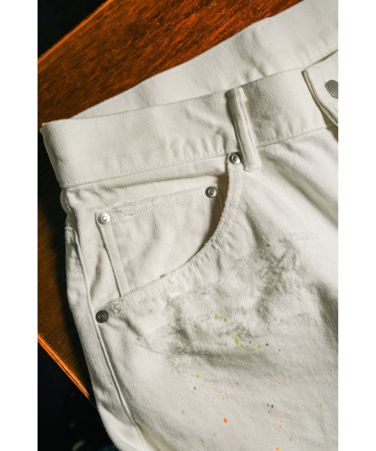 ANCELLM Ex. DAMAGE DENIM STRAIGHT 5P PANTS | Mu