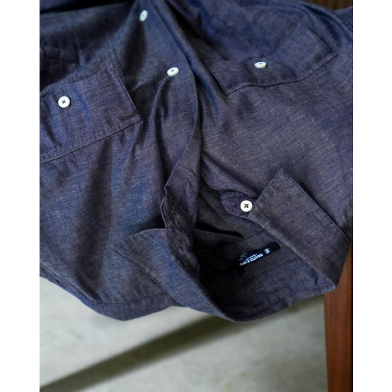 MAATEE&SONS アマ撚りSHAMBRAY CARGO SHIRTS | MusterWerk MAATEE&SONS アマ撚りSHAMBRAY CARGO SHIRTS | MusterWerk