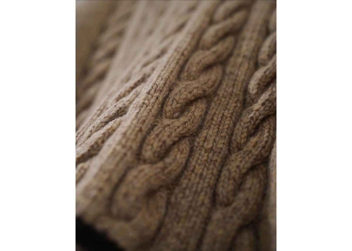 slopeslow Camel Cashmere CABLE HAND KNITTING CR