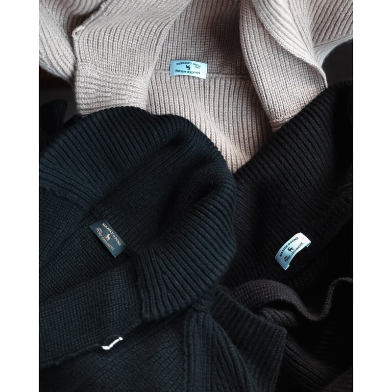 MAATEE&SONS Ex. CASHMERE SHAWL COLLAR CARDIGAN