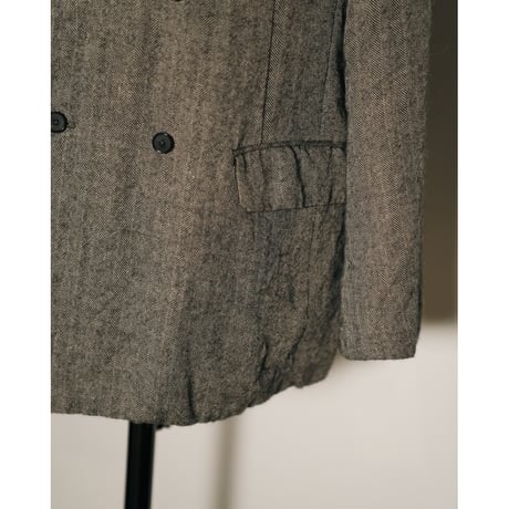 MAATEE&SONS DOUBLE WASHED GATHER TAILORED "LINEN ALPACA HERRINGBONE"