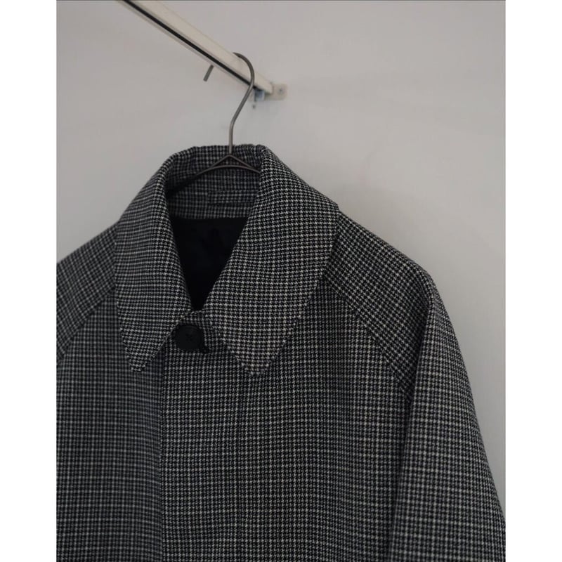 MAATEE&SONS 撚り杢HOUND TOOTH ハメ袖BALMACAAN COAT |