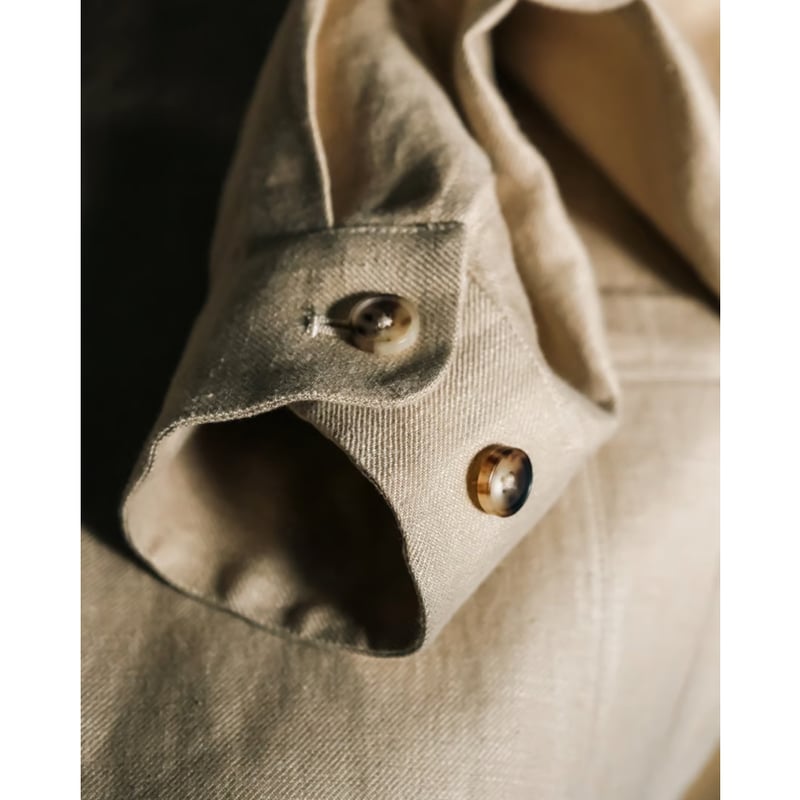THE CLASIK LINEN HEMP TWILL SHARK COLLAR JACKET