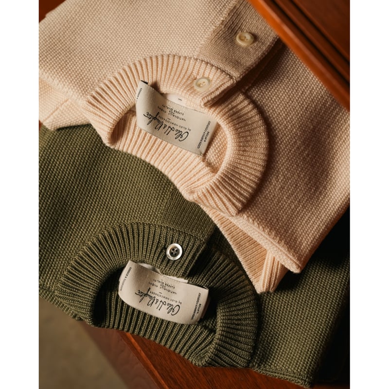 Olde H & Daughter WOOSTED WOOL HENLEY NECK P/O