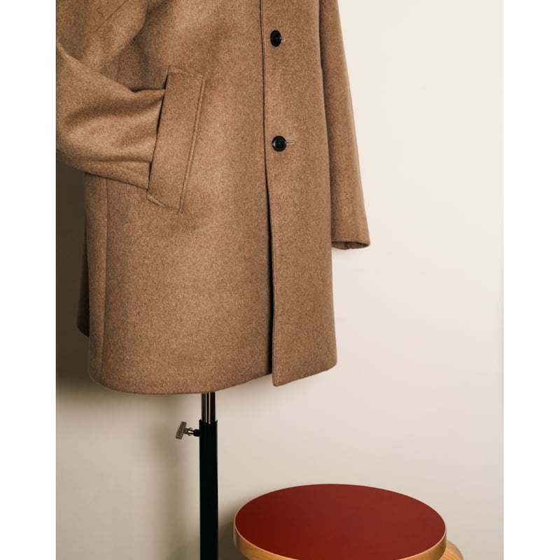 MAATEE&SONS CASHMERE/MINK BAL COLLAR HALF COAT