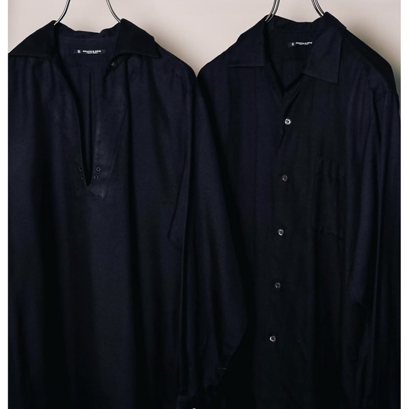 MAATEE&SONS SILK FLANNEL OPEN COLLAR SHIRTS | M