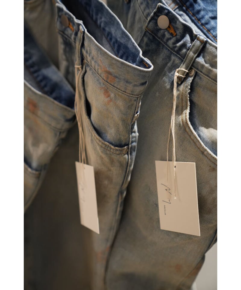 【美品】ANCELLM DENIM size3 タグ付き【セール中！】 ANCELLM（アンセルム） 2024AW 24AW AGING TAPERED 5P DENIM