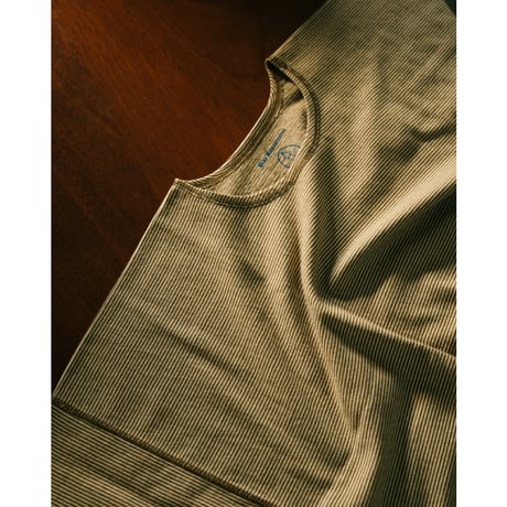 Olde Homesteader "YOUTH" MOIRE STRIPE JERSEY CREW NECK SHORT SLEEVE