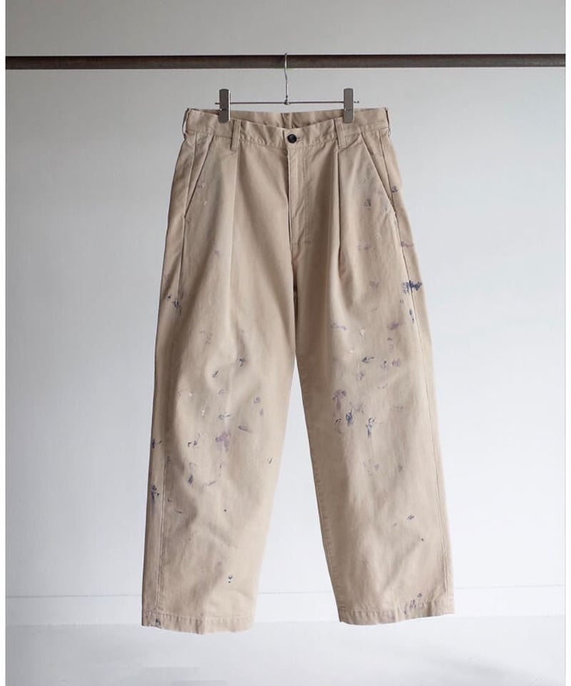 税込) チノパン ancellm PAINT CHINO TROUSERS(GRAY) チノパン - www 