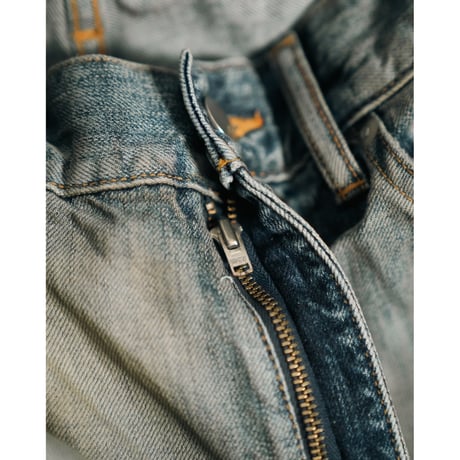 ANCELLM DAMAGE WIDE 5P DENIM PANTS