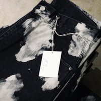 ANCELLM Ex. 5P DENIM PANTS-COW PATTERN BLEACH
