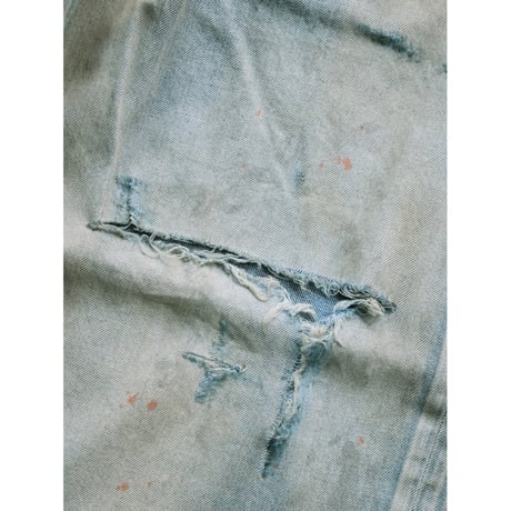 ANCELLM CRASH MIDDLE STRAIGHT 5P DENIM PANTS